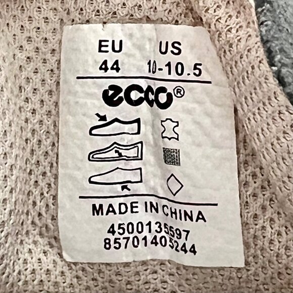 Ecco Gray/Beige Suede Mens Receptor Walking Shoe Sz 10-10.5 EU 44 Light Durable - Picture 3 of 15